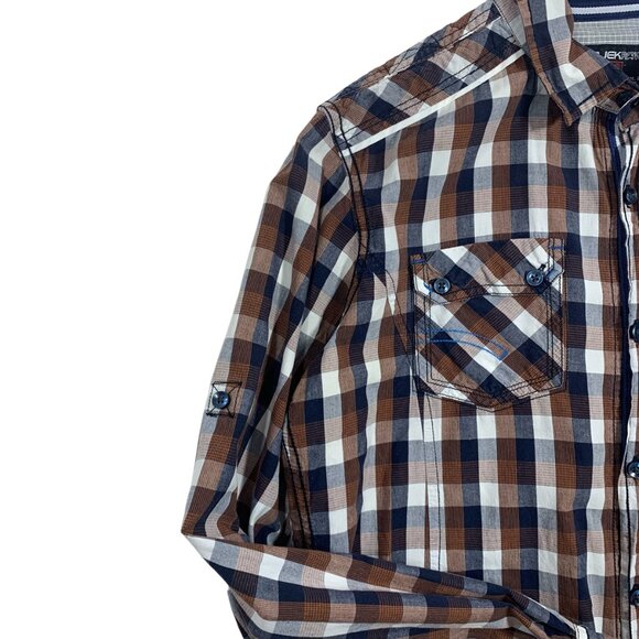 PROJEK RAW long sleeve cotton plaid shirt size medium - Picture 15 of 16